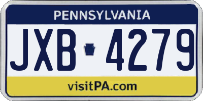 PA license plate JXB4279