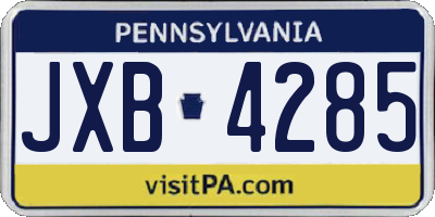 PA license plate JXB4285