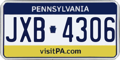 PA license plate JXB4306
