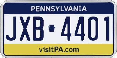 PA license plate JXB4401