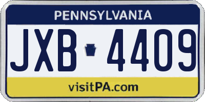 PA license plate JXB4409