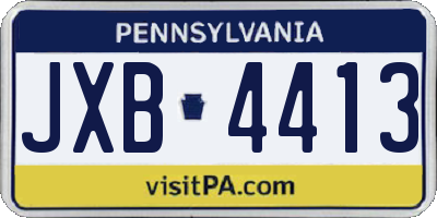PA license plate JXB4413