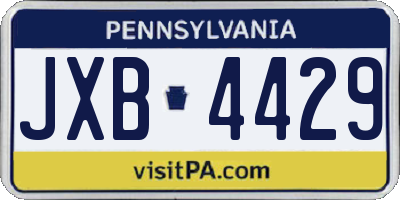 PA license plate JXB4429