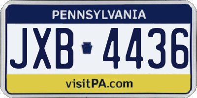 PA license plate JXB4436
