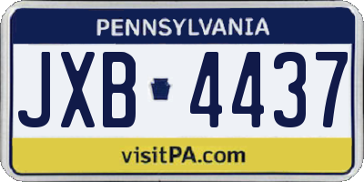 PA license plate JXB4437