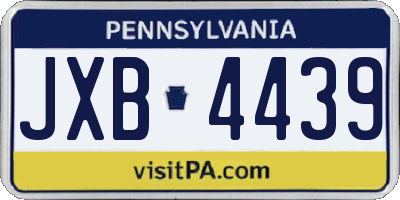PA license plate JXB4439