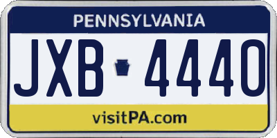 PA license plate JXB4440