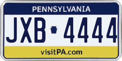 PA license plate JXB4444