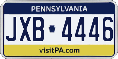 PA license plate JXB4446