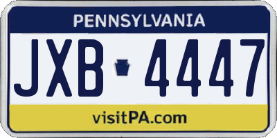 PA license plate JXB4447