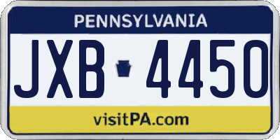 PA license plate JXB4450