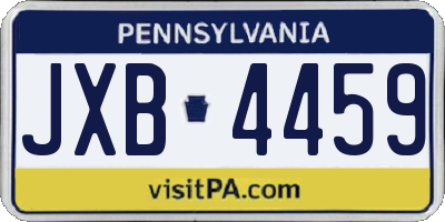 PA license plate JXB4459