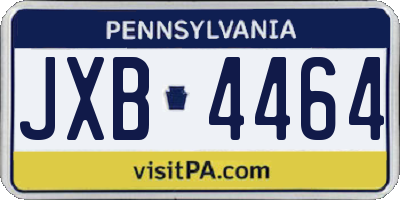 PA license plate JXB4464