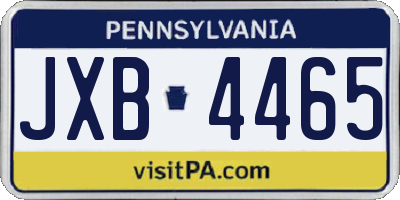 PA license plate JXB4465