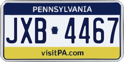 PA license plate JXB4467