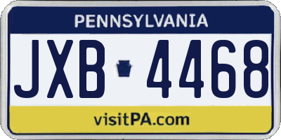 PA license plate JXB4468
