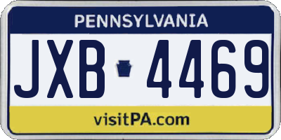 PA license plate JXB4469