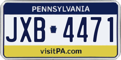 PA license plate JXB4471