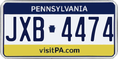 PA license plate JXB4474