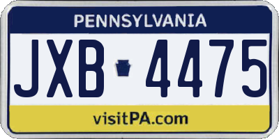 PA license plate JXB4475