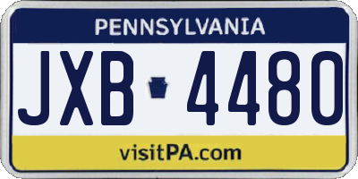 PA license plate JXB4480