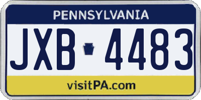 PA license plate JXB4483