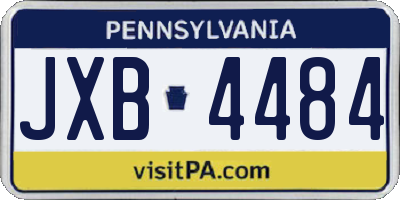 PA license plate JXB4484