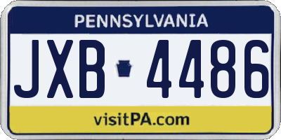 PA license plate JXB4486