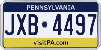 PA license plate JXB4497