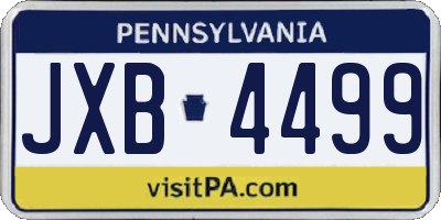 PA license plate JXB4499