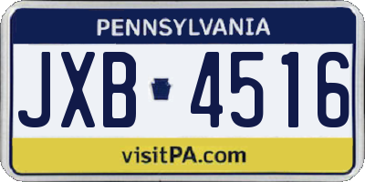 PA license plate JXB4516