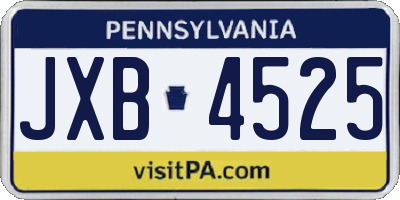 PA license plate JXB4525