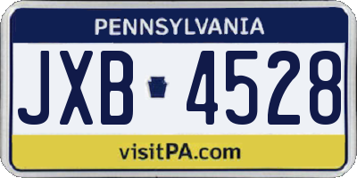 PA license plate JXB4528