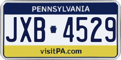 PA license plate JXB4529