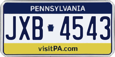 PA license plate JXB4543