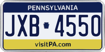 PA license plate JXB4550