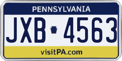 PA license plate JXB4563