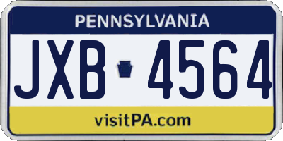 PA license plate JXB4564