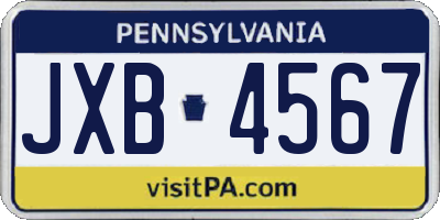 PA license plate JXB4567