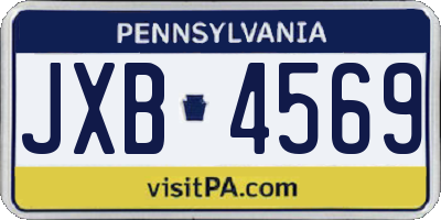 PA license plate JXB4569