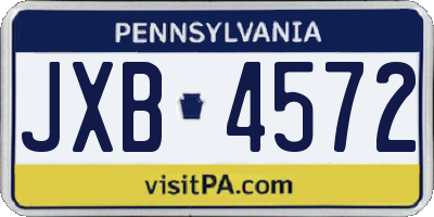 PA license plate JXB4572
