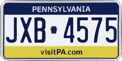 PA license plate JXB4575