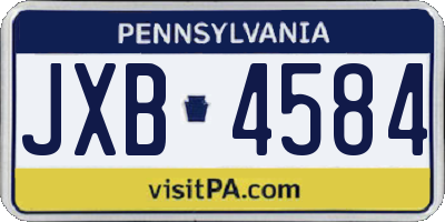 PA license plate JXB4584