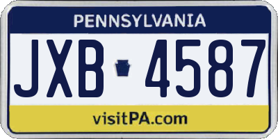 PA license plate JXB4587