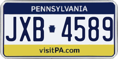 PA license plate JXB4589