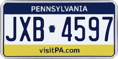 PA license plate JXB4597