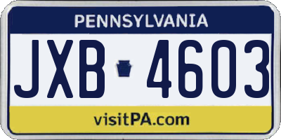 PA license plate JXB4603