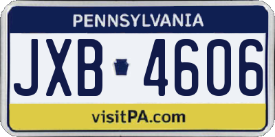 PA license plate JXB4606