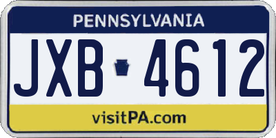 PA license plate JXB4612