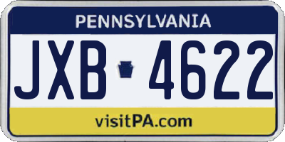 PA license plate JXB4622